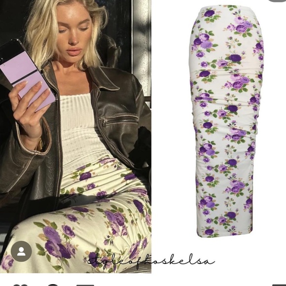 Heavy Manners Purple Flowers 💐 Tulip Skirt in Large - Picture 9 of 16